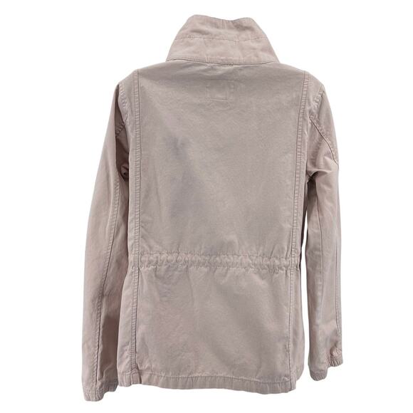 Old Navy Twill Field Jacket SZ S Tall Full Zip Light Pink Drawstring Lightweight - Picture 5 of 9